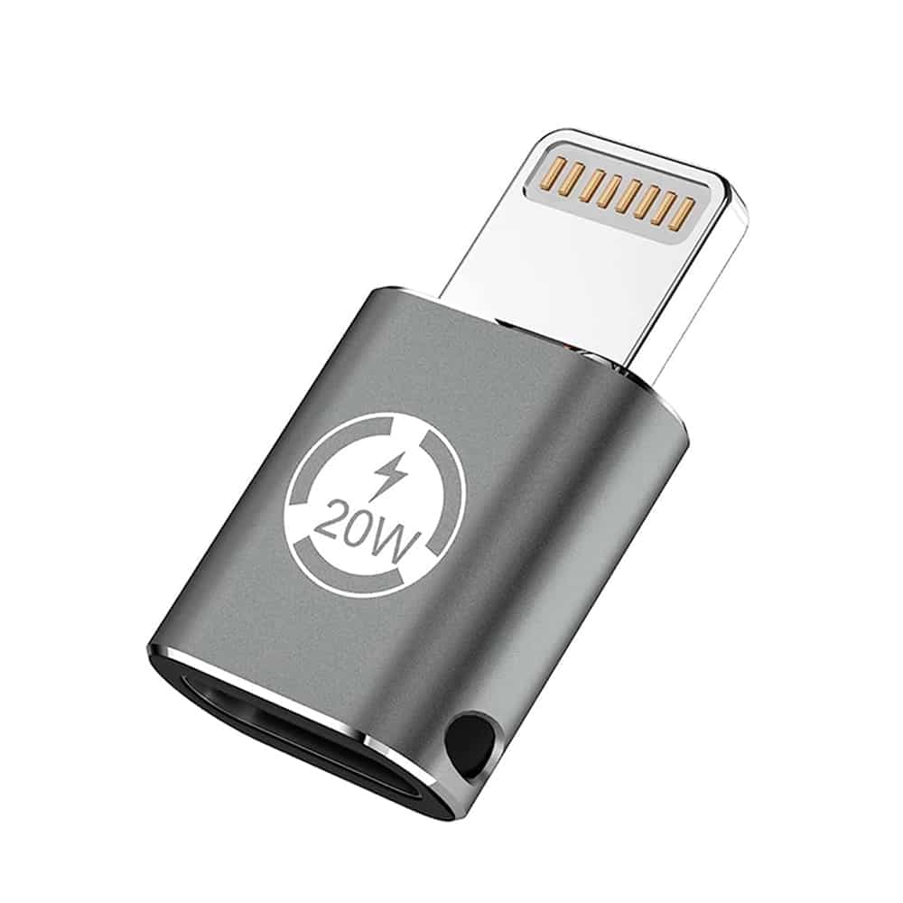 Techsuit - Premium OTG Adapter TitanCoreX (A11) - Type-C σε Lightning, 3A, Κράμα αλουμινίου, Plug&Play, Γρήγορη μεταφορά - Γκρι 3