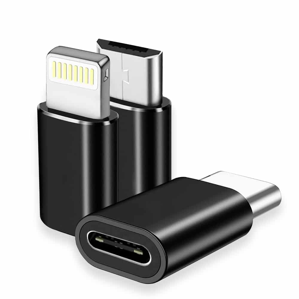 Techsuit - (3 τεμάχια) Premium OTG Adapter TriFlashX (A19) - 3x Type-C σε USB/Micro-USB/Lightning, Κράμα αλουμινίου - Μαύρο 2