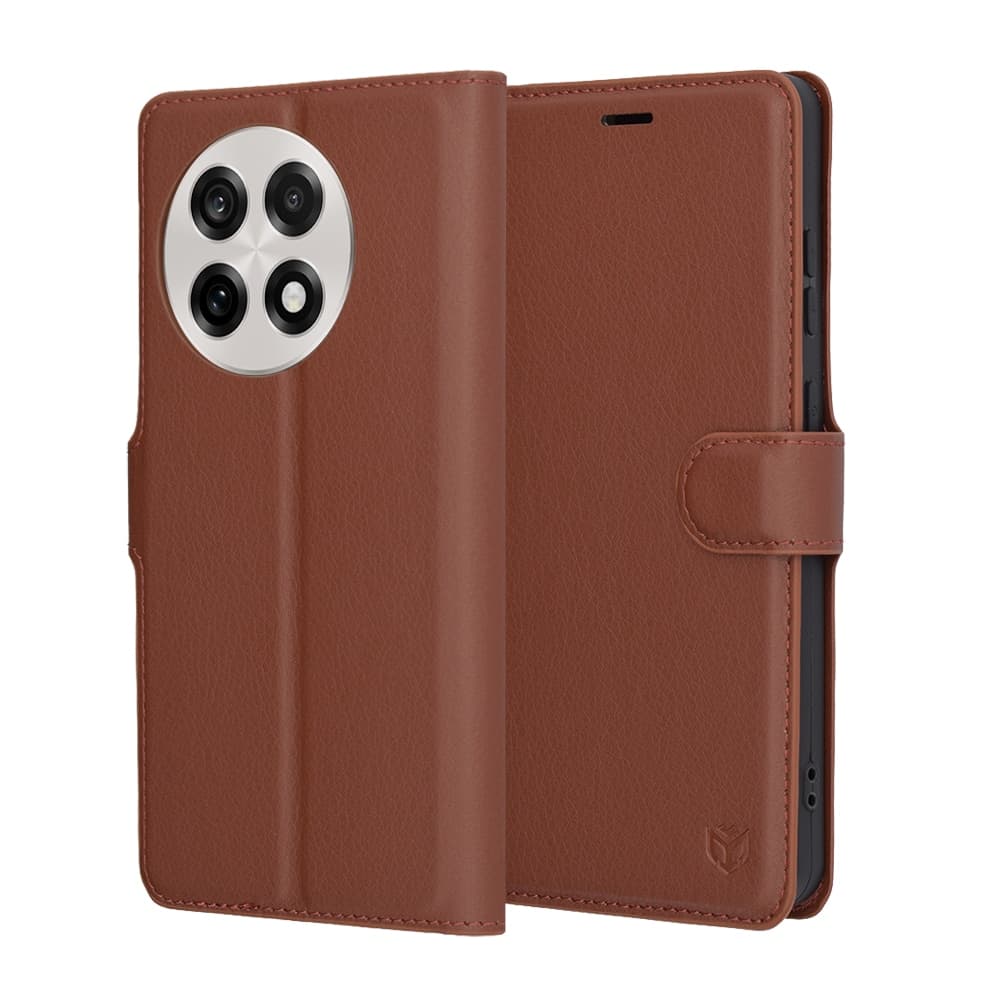 Techsuit Leather Folio - θήκη για Oneplus 13R - Καφέ
