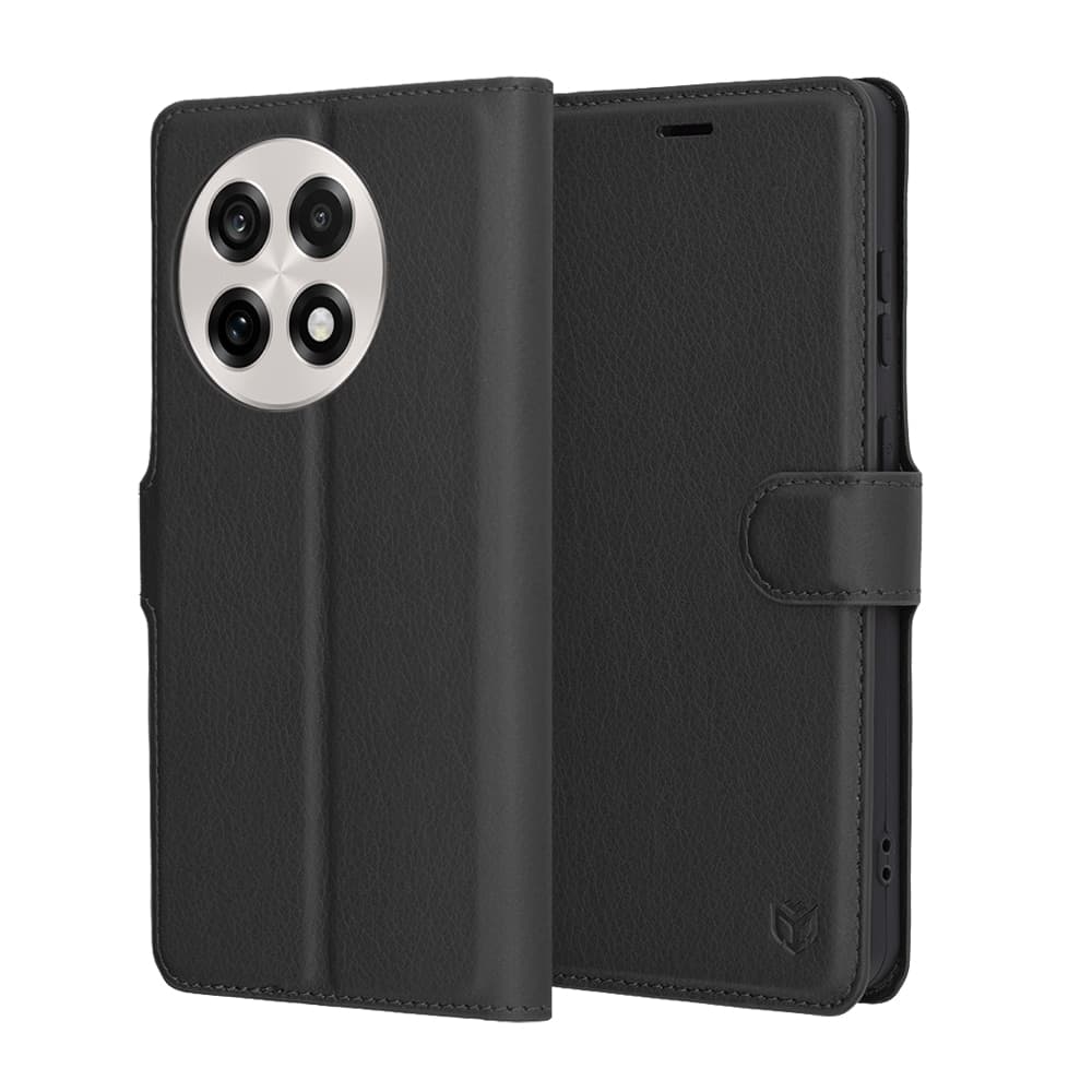 Techsuit Leather Folio - θήκη για Oneplus 13R - Μαύρο