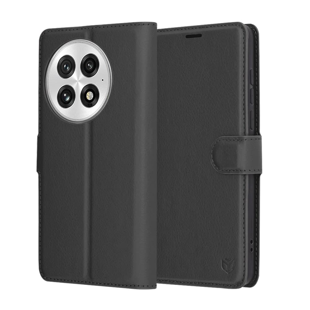 Techsuit Leather Folio - θήκη για Oneplus 13 - Μαύρο
