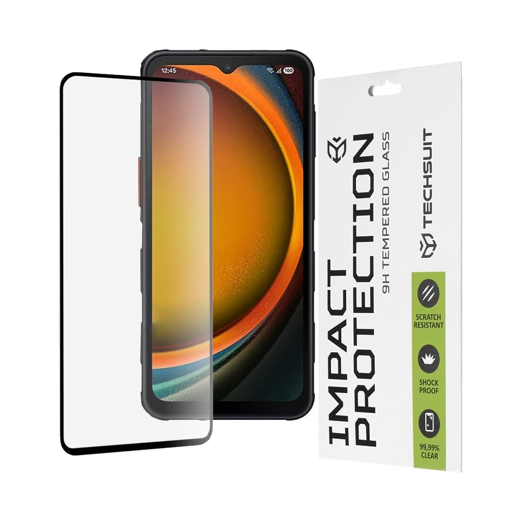 Techsuit - 111D Πλήρης Κάλυψη / Πλήρες Γυαλί με Κόλλα - Samsung Galaxy Xcover7 Pro - Μαύρο