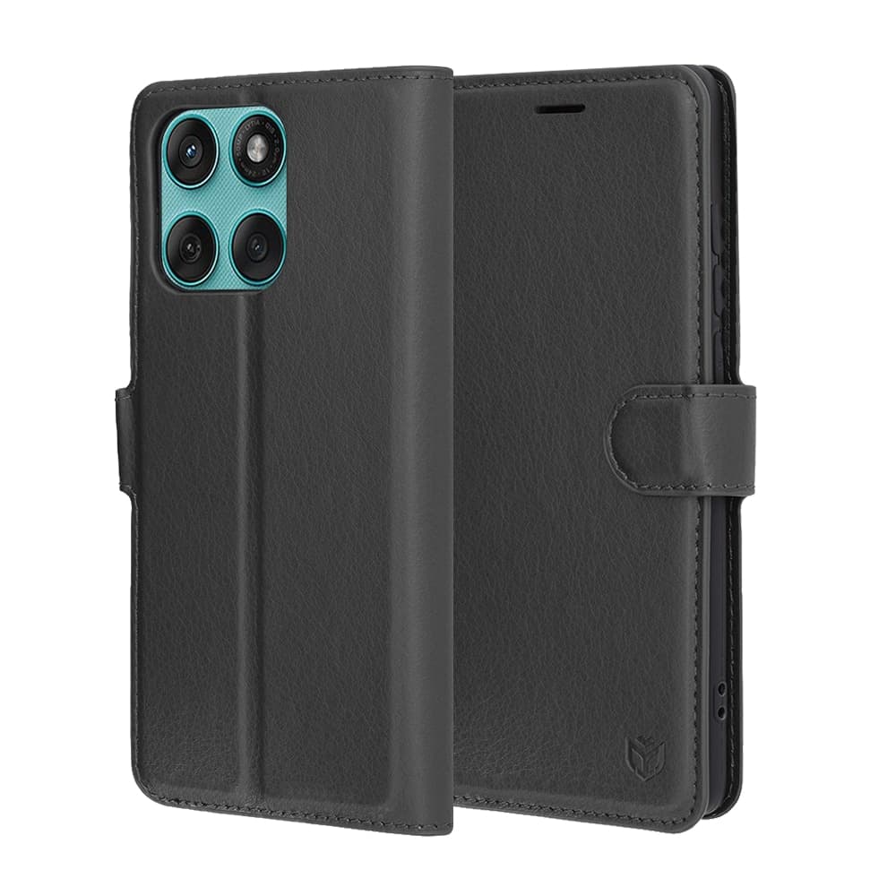 Techsuit Leather Folio - θήκη για Motorola Edge 60 - Μαύρο
