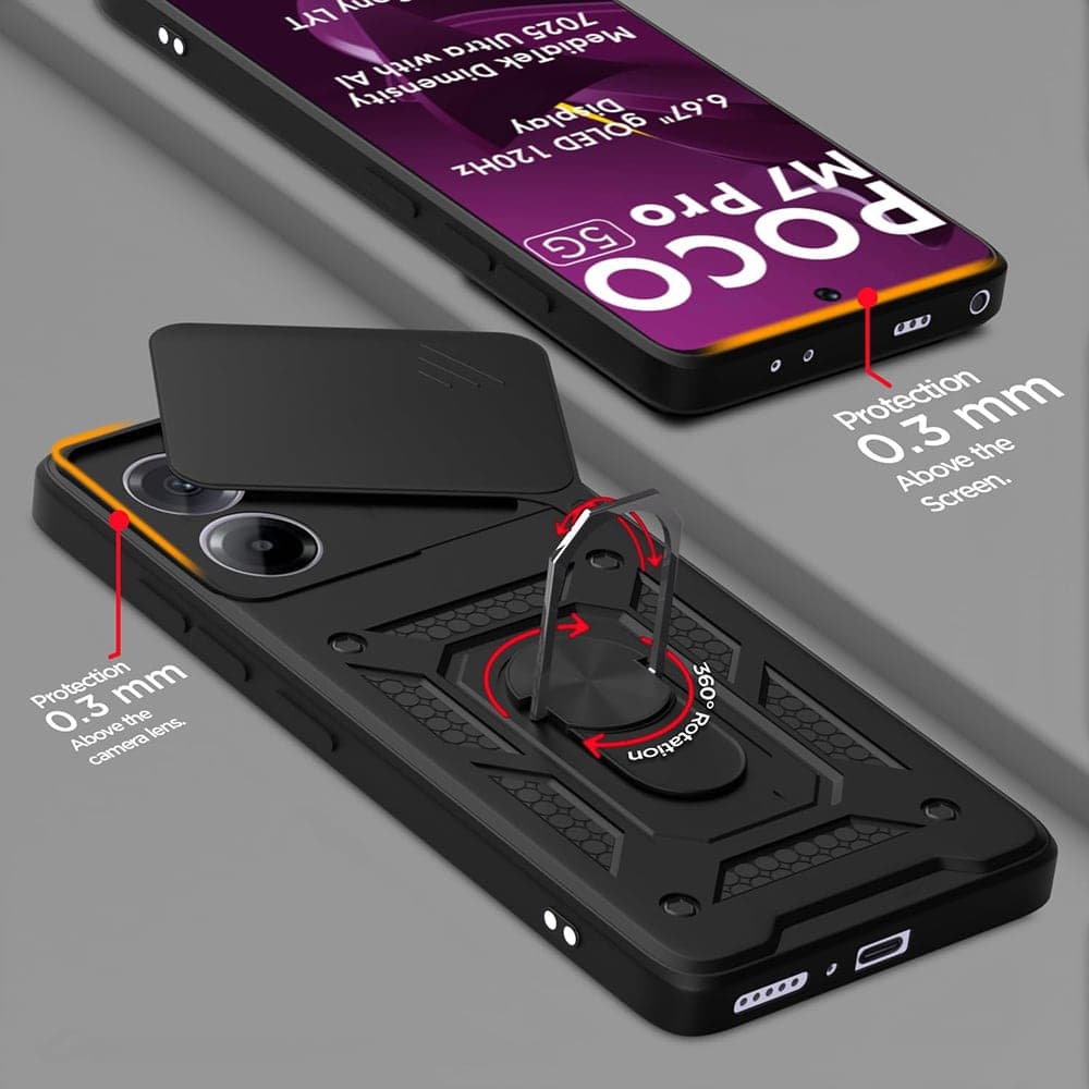 Techsuit CamShield Series - θήκη για Xiaomi Poco M7 Pro 5G - Μαύρο 5