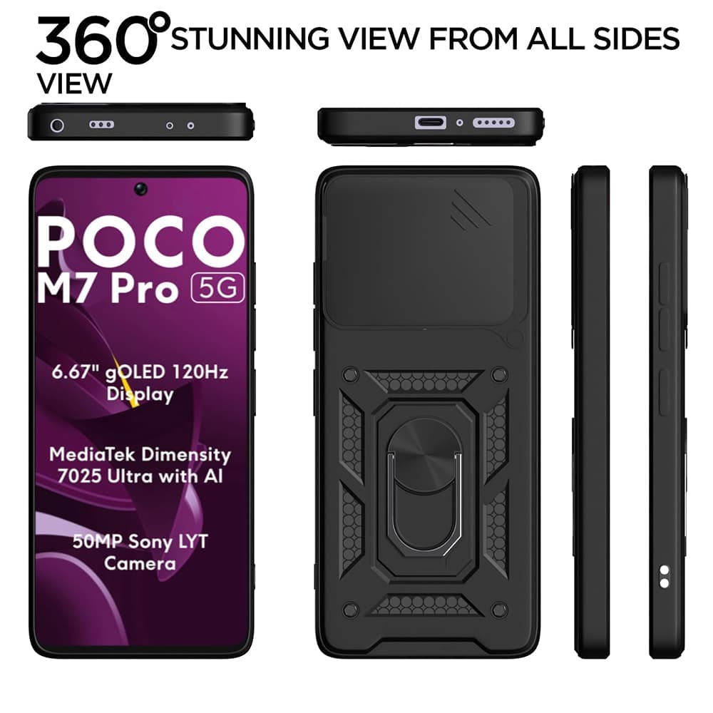 Techsuit CamShield Series - θήκη για Xiaomi Poco M7 Pro 5G - Μαύρο 6