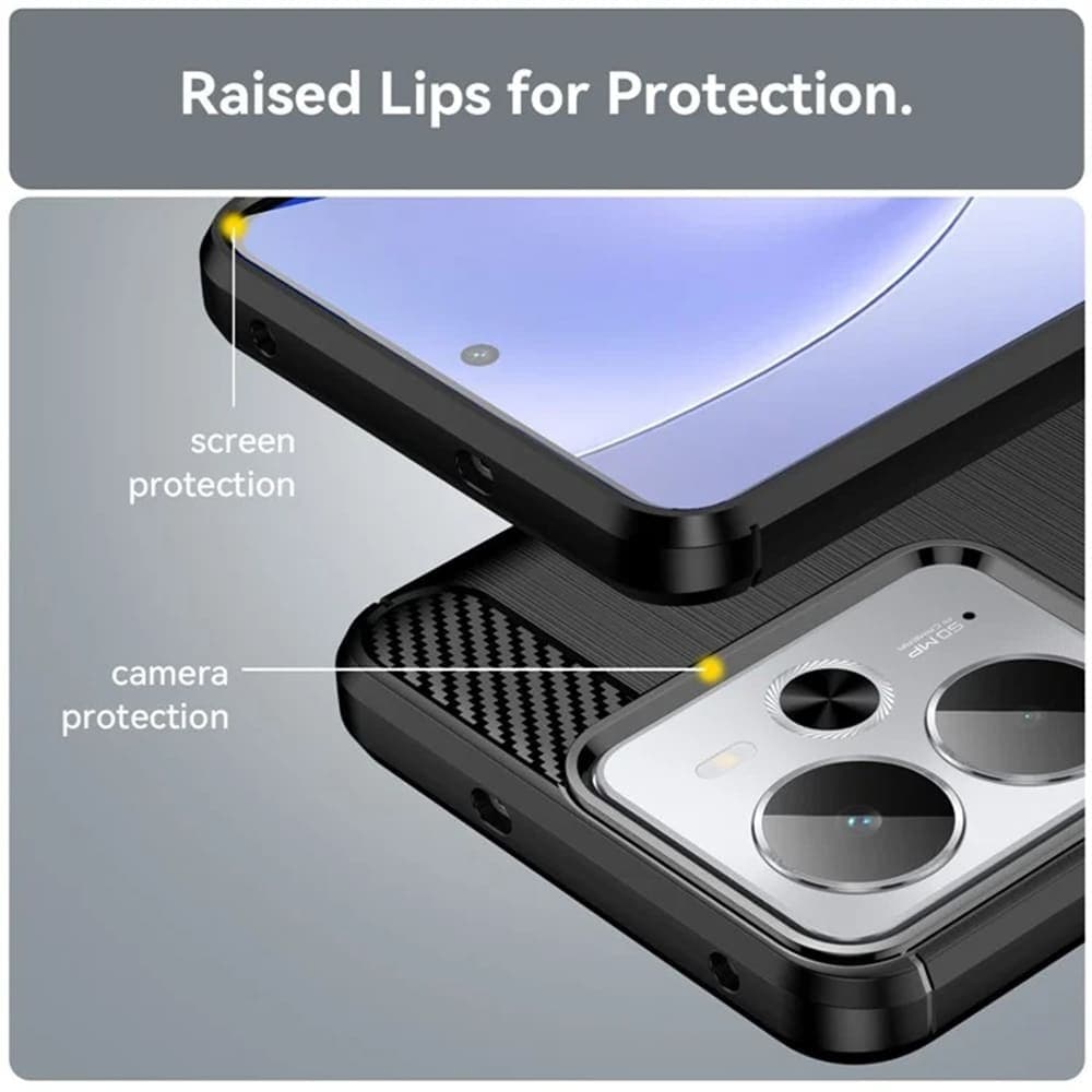 Techsuit Carbon Silicone - θήκη για Realme 14 / 14T - Μαύρο 2