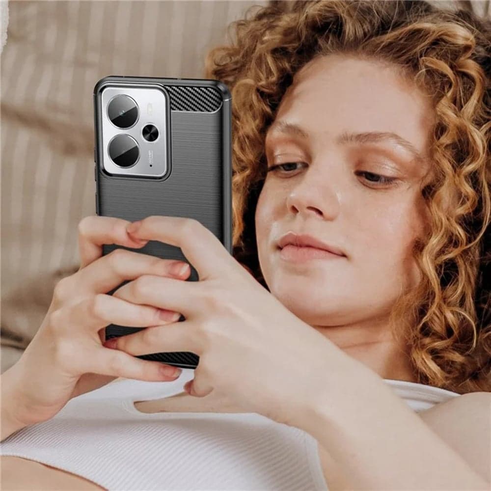 Techsuit Carbon Silicone - θήκη για Realme 14 / 14T - Μαύρο 6