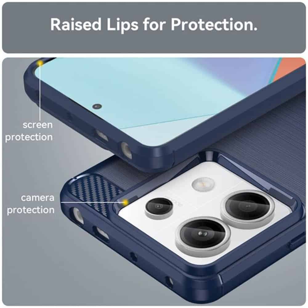 Techsuit Carbon Silicone - θήκη για Xiaomi Poco M7 Pro 5G - Μαύρο 4