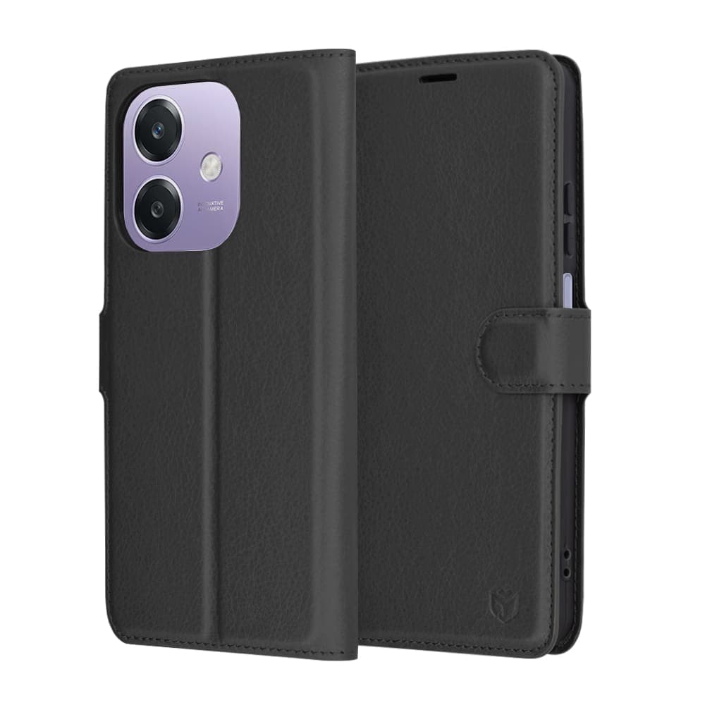 Techsuit Leather Folio - θήκη για Oppo A60 - Μαύρο