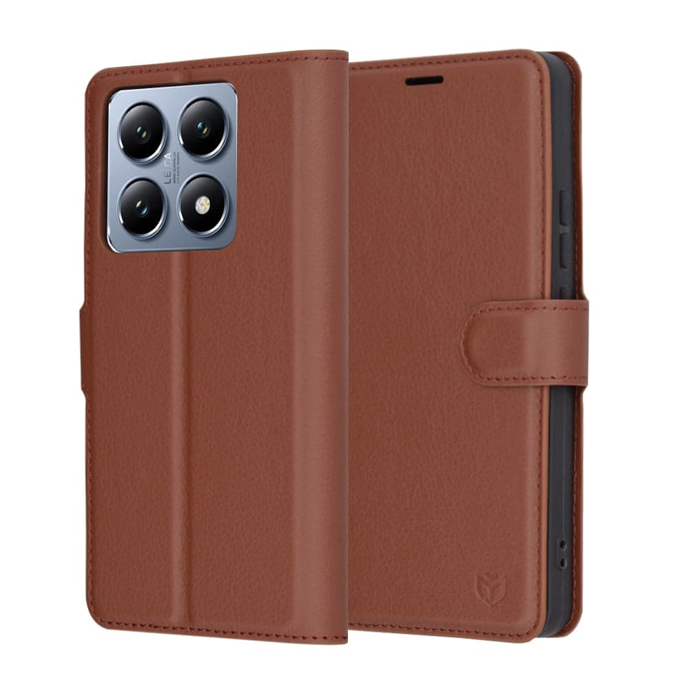 Techsuit Leather Folio - θήκη για Xiaomi 14T Pro - Καφέ