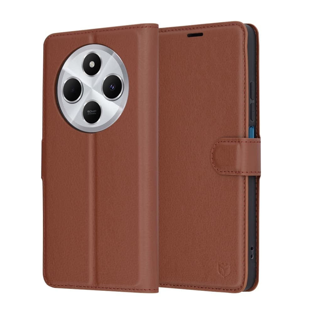Techsuit Leather Folio - θήκη για Xiaomi Redmi 14C - Καφέ