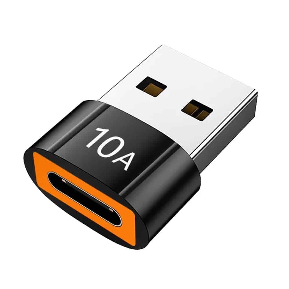Techsuit - Premium OTG Adapter HyperPort (A7) - Type-C σε USB3.0, 5Gbps, 10A, Μετατροπέας για Τηλέφωνο - Μαύρο / Πορτοκαλί 2