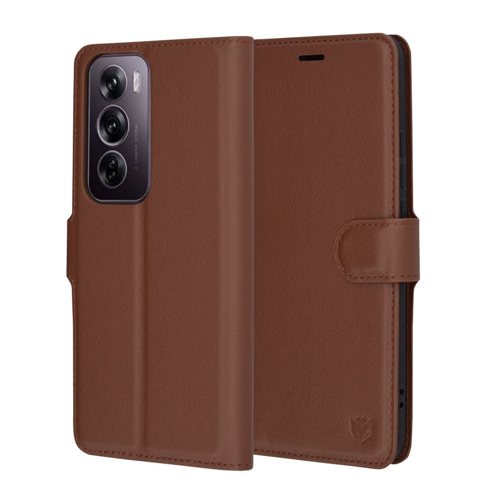 Techsuit Leather Folio - θήκη για Oppo Reno12 Pro - Καφέ