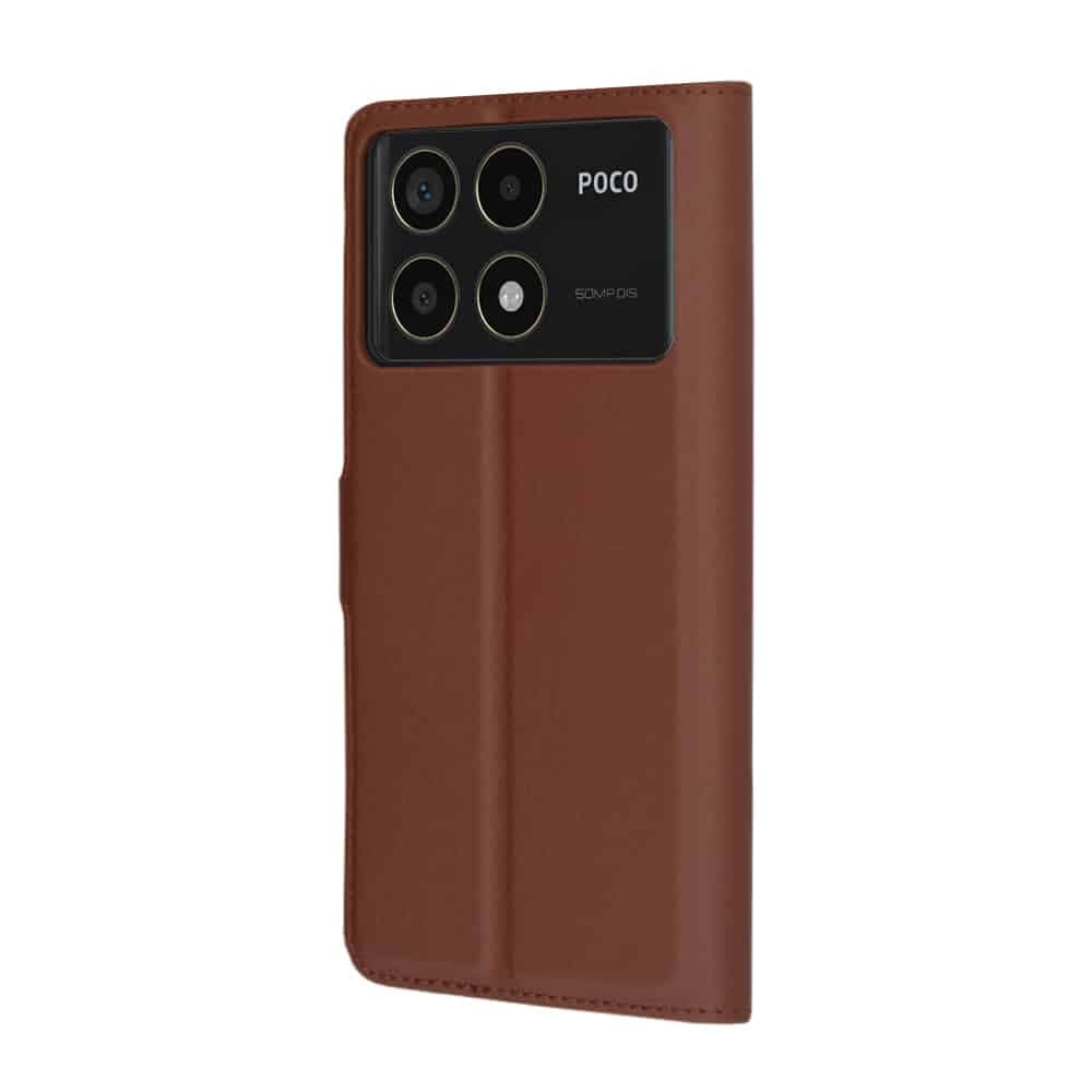 Techsuit Leather Folio - θήκη για Xiaomi Poco F6 Pro - Καφέ 5