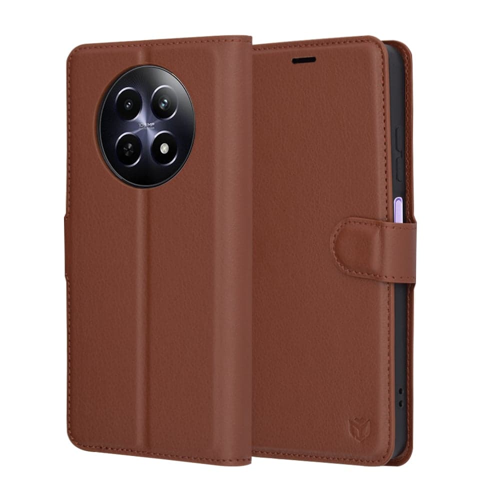Techsuit Leather Folio - θήκη για Realme 12 / 12x - Καφέ