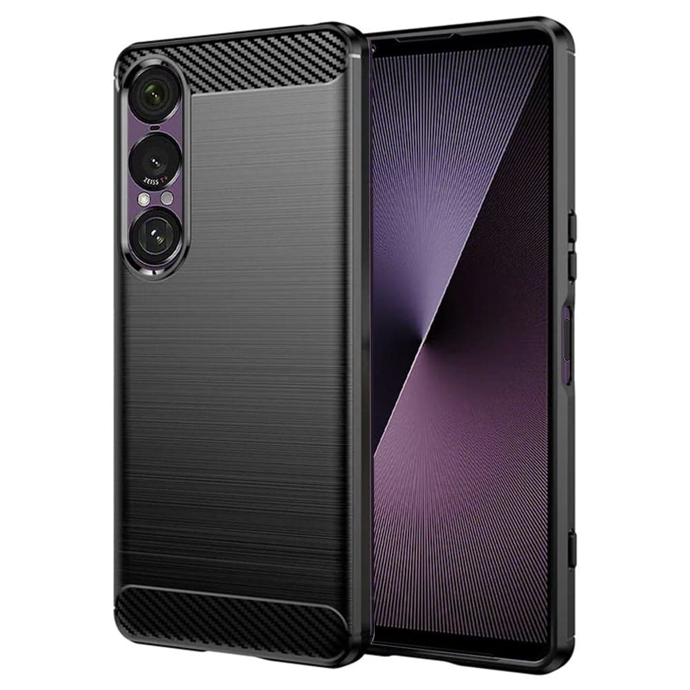 Techsuit Carbon Silicone - θήκη για Sony Xperia 1 VII - Μαύρο