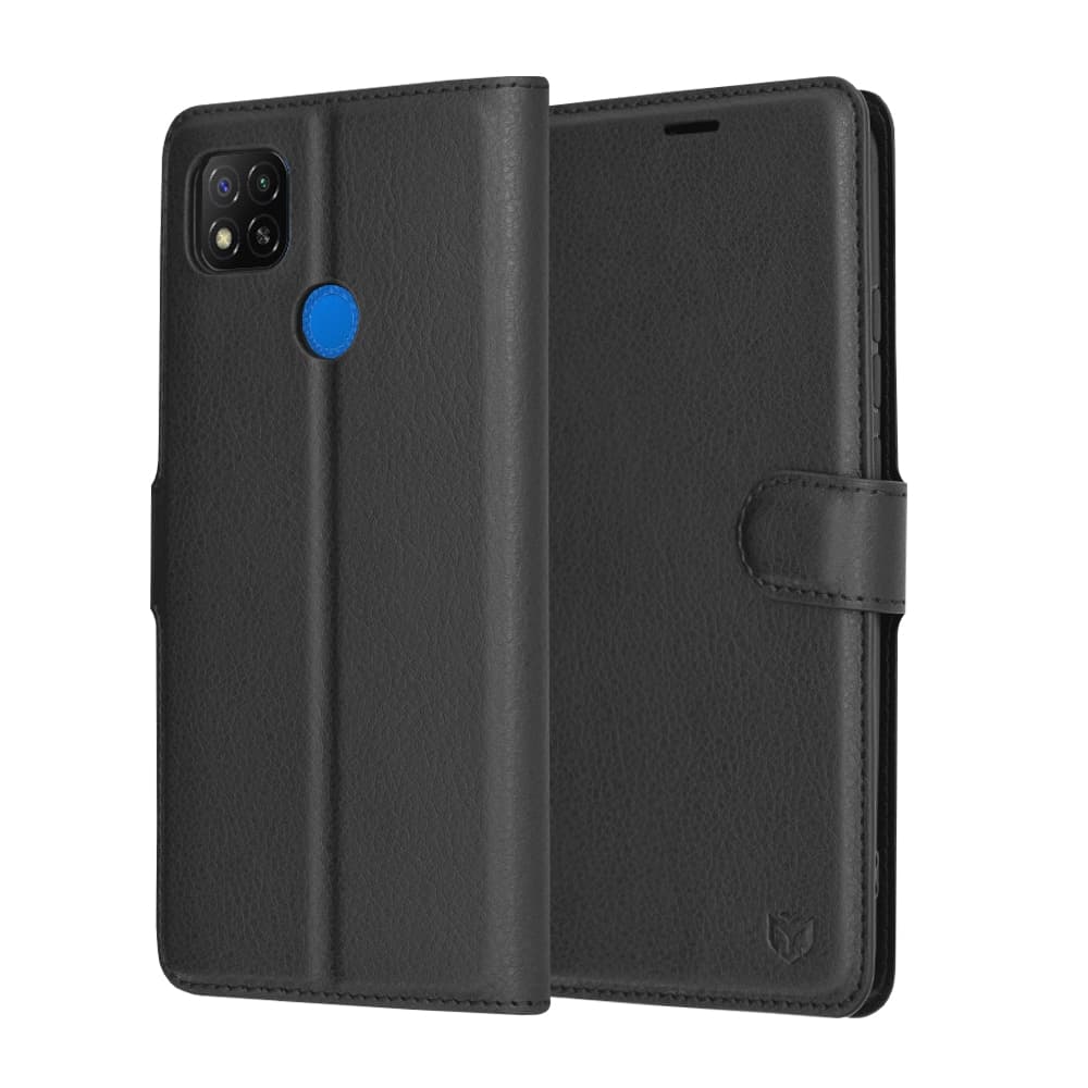 Techsuit Leather Folio - θήκη για Xiaomi Redmi 9C / NFC - Μαύρο