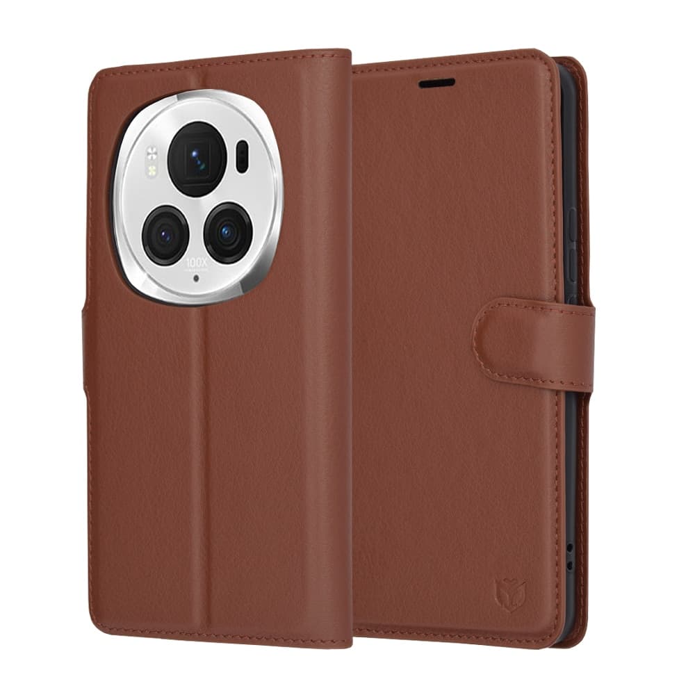 Techsuit Leather Folio - θήκη για Honor Magic6 Pro - Καφέ