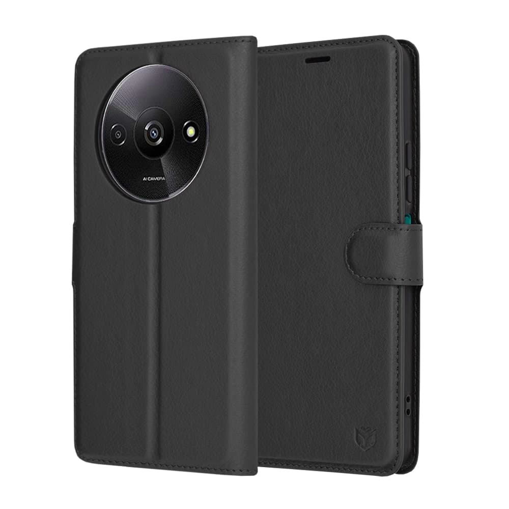 Techsuit Leather Folio - θήκη για Xiaomi Redmi A3 / - Μαύρο