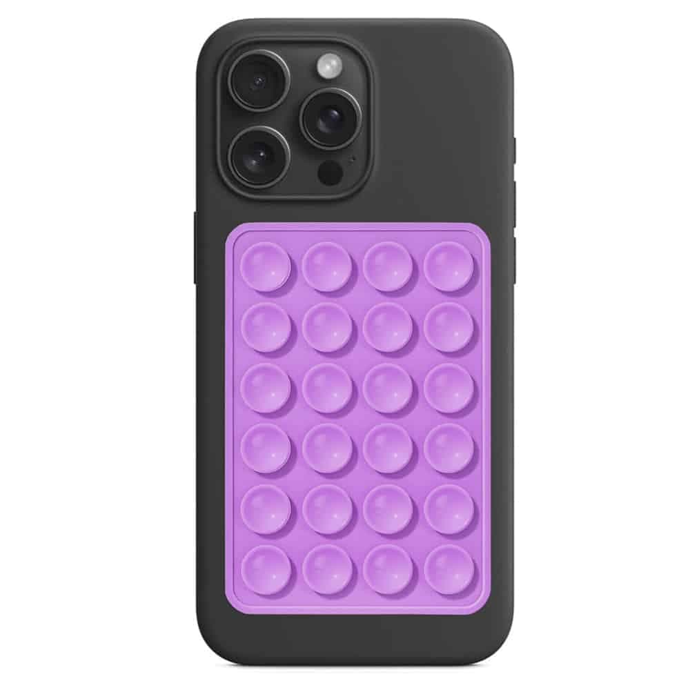 Techsuit - Βάση τηλεφώνου (SP-PAD) - Βεντούζα για selfies, Σιλικόνη, Αυτοκόλλητη βάση, Ορθογώνιο σχήμα - Μωβ