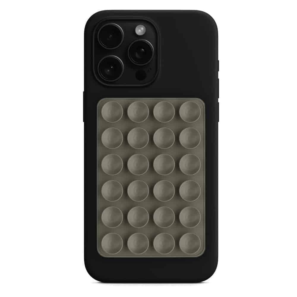 Techsuit - Βάση Τηλεφώνου (SC-PAD) - Βεντούζα για Selfies, Σιλικόνη, Αυτοκόλλητη Βάση, Ορθογώνιο Σχήμα - Ανοιχτό Γκρι