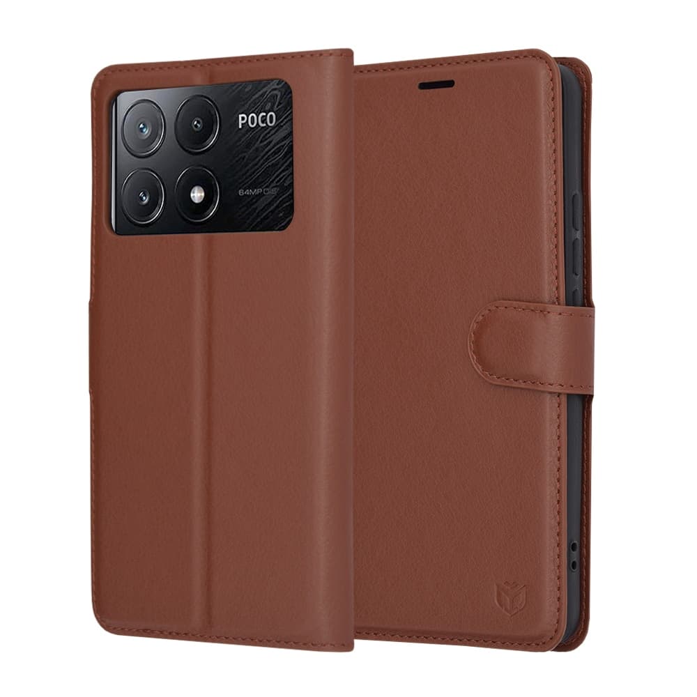 Techsuit Leather Folio - θήκη για Xiaomi Poco X6 Pro - Καφέ