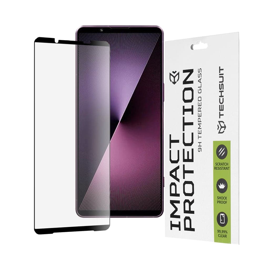 Techsuit - 111D Πλήρης Κάλυψη / Πλήρες Γυαλί με Κόλλα - Sony Xperia 1 VII - Μαύρο