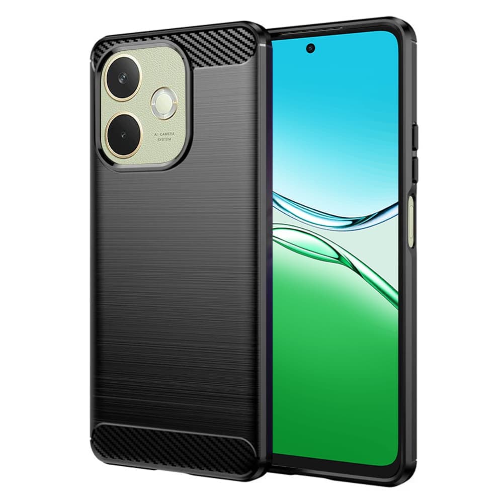 Techsuit Carbon Silicone - θήκη για Oppo A5 Pro 4G - Μαύρο
