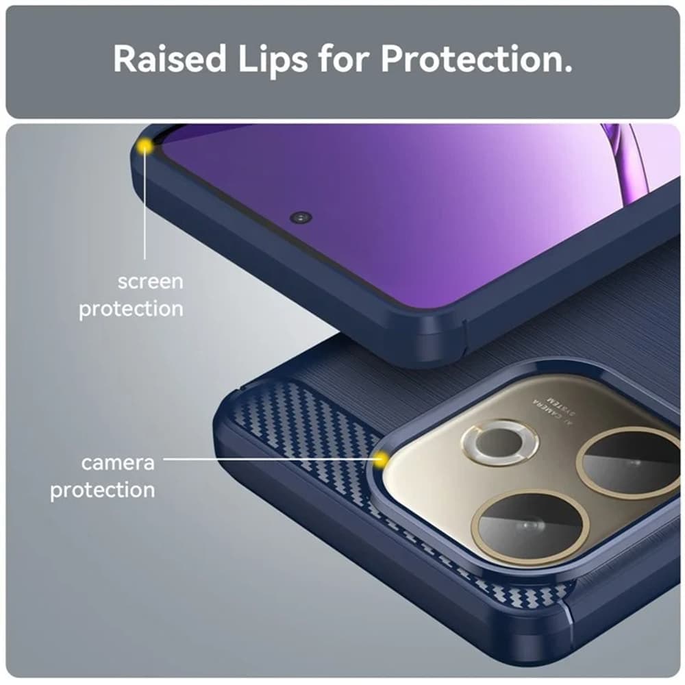 Techsuit Carbon Silicone - θήκη για Oppo A5 Pro 4G - Μπλε 4