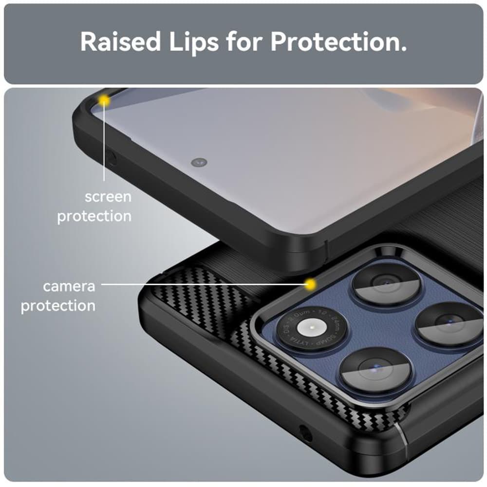 Techsuit Carbon Silicone - θήκη για Motorola Edge 60 Pro - Μαύρο 3