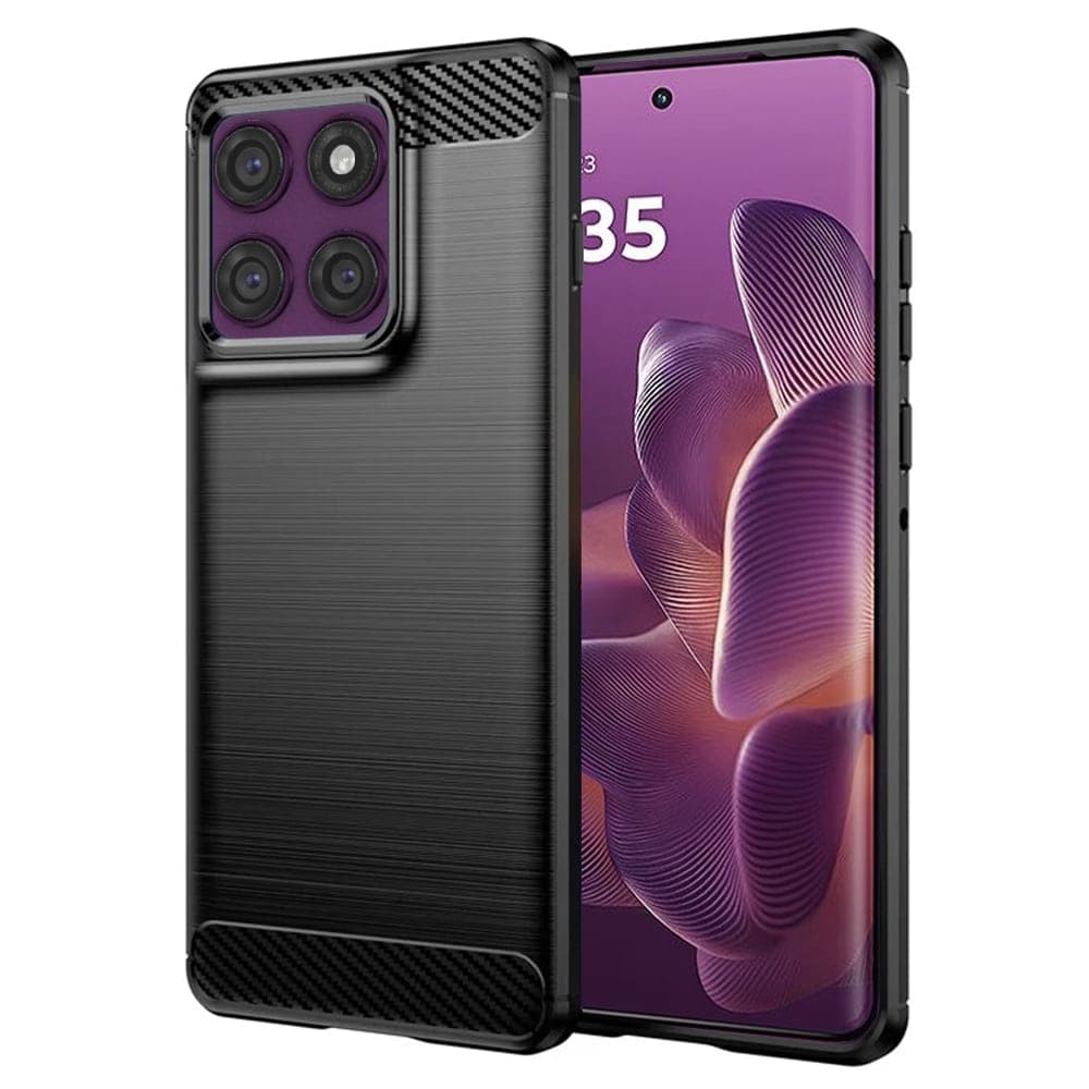 Techsuit Carbon Silicone - θήκη για Motorola Edge 60 Pro - Μαύρο