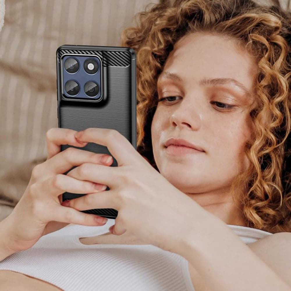Techsuit Carbon Silicone - θήκη για Motorola Edge 60 Pro - Μαύρο 6