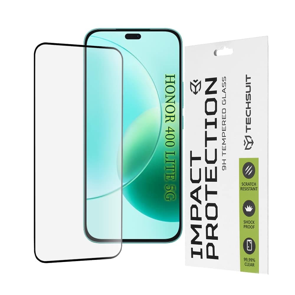 Techsuit - 111D Πλήρης Κάλυψη / Πλήρες Γυαλί με Κόλλα - Honor X8b / X8c / 400 Lite - Μαύρο