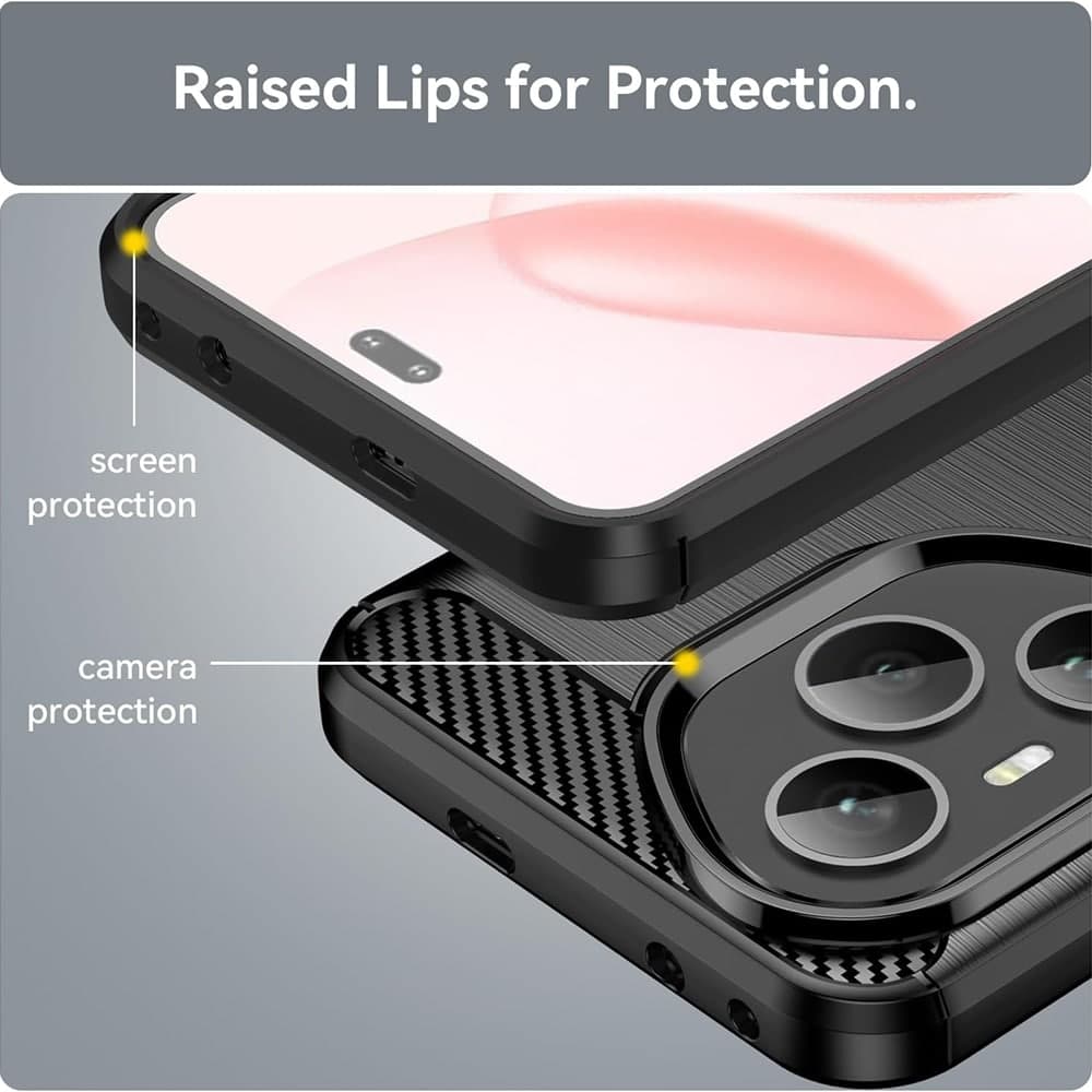 Techsuit Carbon Silicone - θήκη για Honor 400 Pro - Μαύρο 4