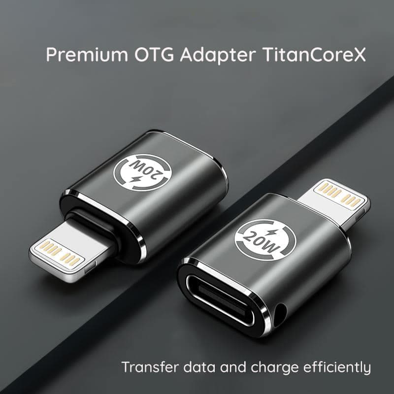 Techsuit - Premium OTG Adapter TitanCoreX (A11) - Type-C σε Lightning, 3A, Κράμα αλουμινίου, Plug&Play, Γρήγορη μεταφορά - Γκρι 5