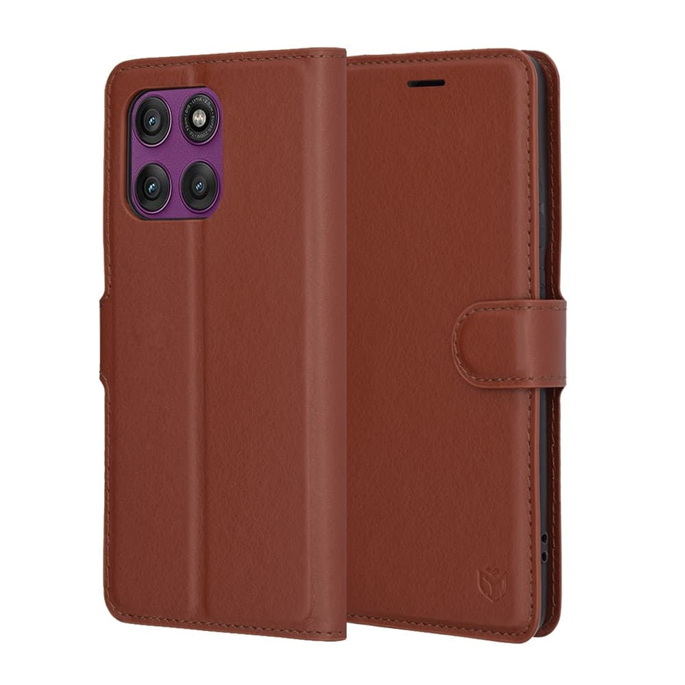 Techsuit Leather Folio - θήκη για Motorola Edge 60 Pro - Καφέ
