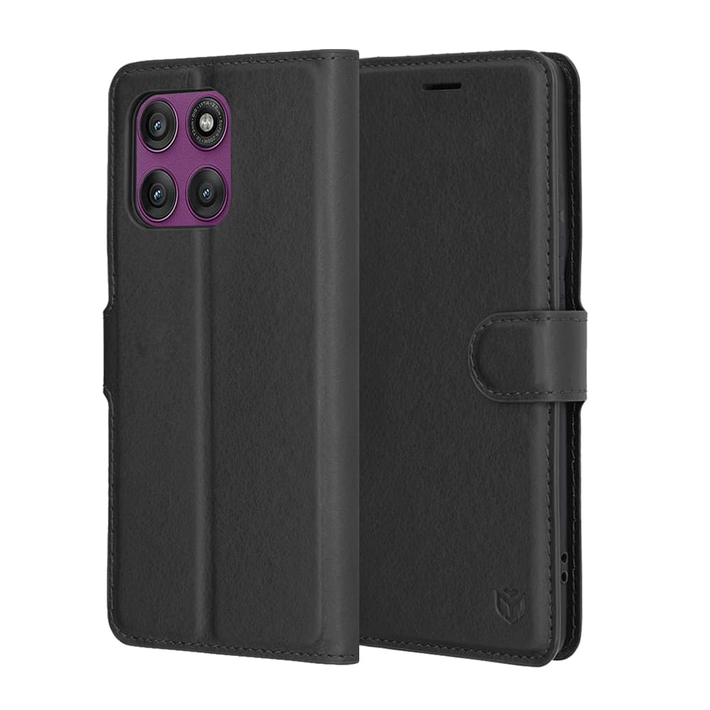 Techsuit Leather Folio - θήκη για Motorola Edge 60 Pro - Μαύρο