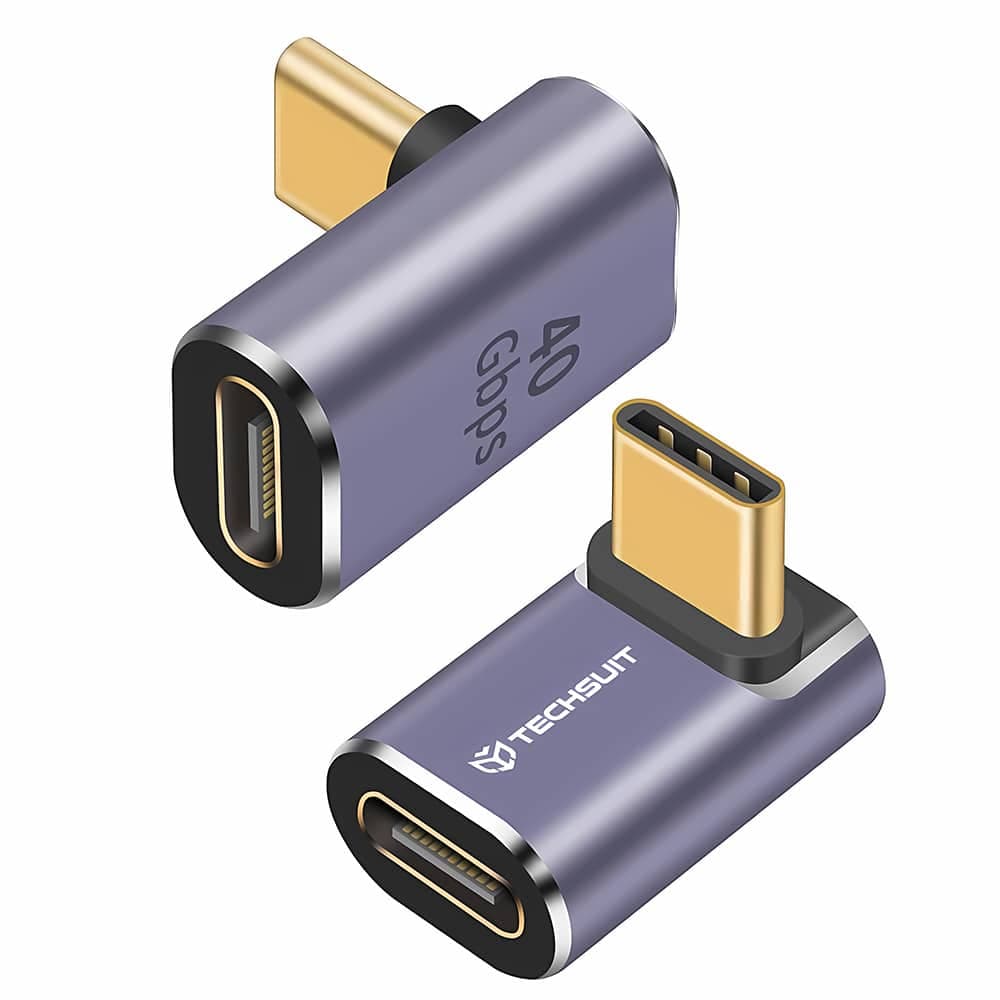 Techsuit - Premium OTG Adapter TitanCoreX (A12) - Type-C σε Type-C, 40Gbps, 3A, Plug and Play, Υποστήριξη γρήγορης φόρτισης PD - Γκρι
