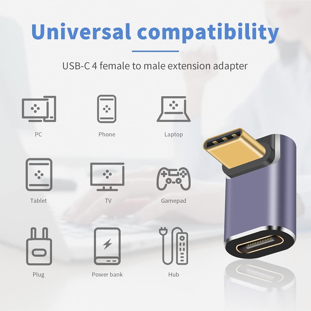 Techsuit - Premium OTG Adapter TitanCoreX (A12) - Type-C σε Type-C, 40Gbps, 3A, Plug and Play, Υποστήριξη γρήγορης φόρτισης PD - Γκρι 7