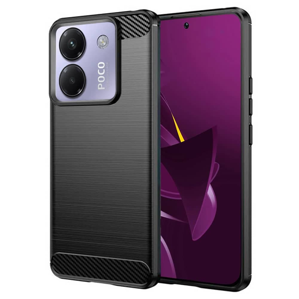 Techsuit Carbon Silicone - θήκη για Xiaomi Poco M7 Pro 5G - Μαύρο