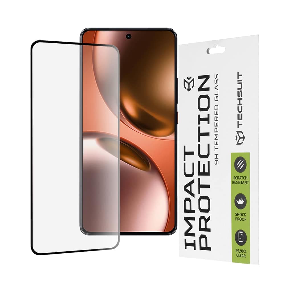 Techsuit - 111D Πλήρης Κάλυψη / Πλήρες Γυαλί με Κόλλα - Realme GT 7 - Μαύρο