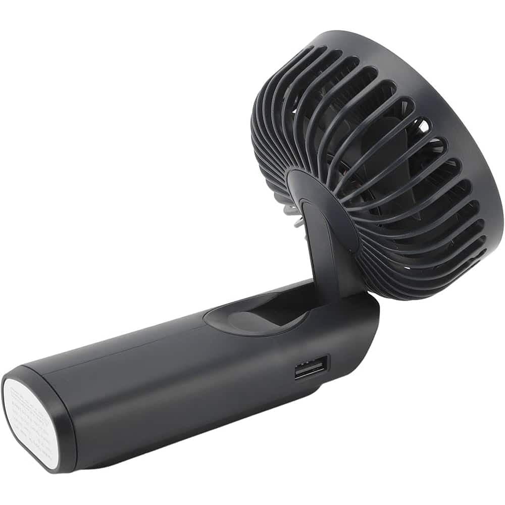 Techsuit - Ανεμιστήρας χειρός Premium Mini (M12) - με ψηφιακή οθόνη LED, επαναφορτιζόμενη θύρα USB-C, 6 ταχύτητες ανέμου, 5000mAh - Μαύρο 4