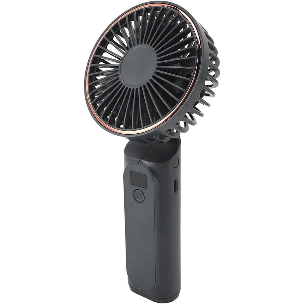 Techsuit - Ανεμιστήρας χειρός Premium Mini (M12) - με ψηφιακή οθόνη LED, επαναφορτιζόμενη θύρα USB-C, 6 ταχύτητες ανέμου, 5000mAh - Μαύρο 2