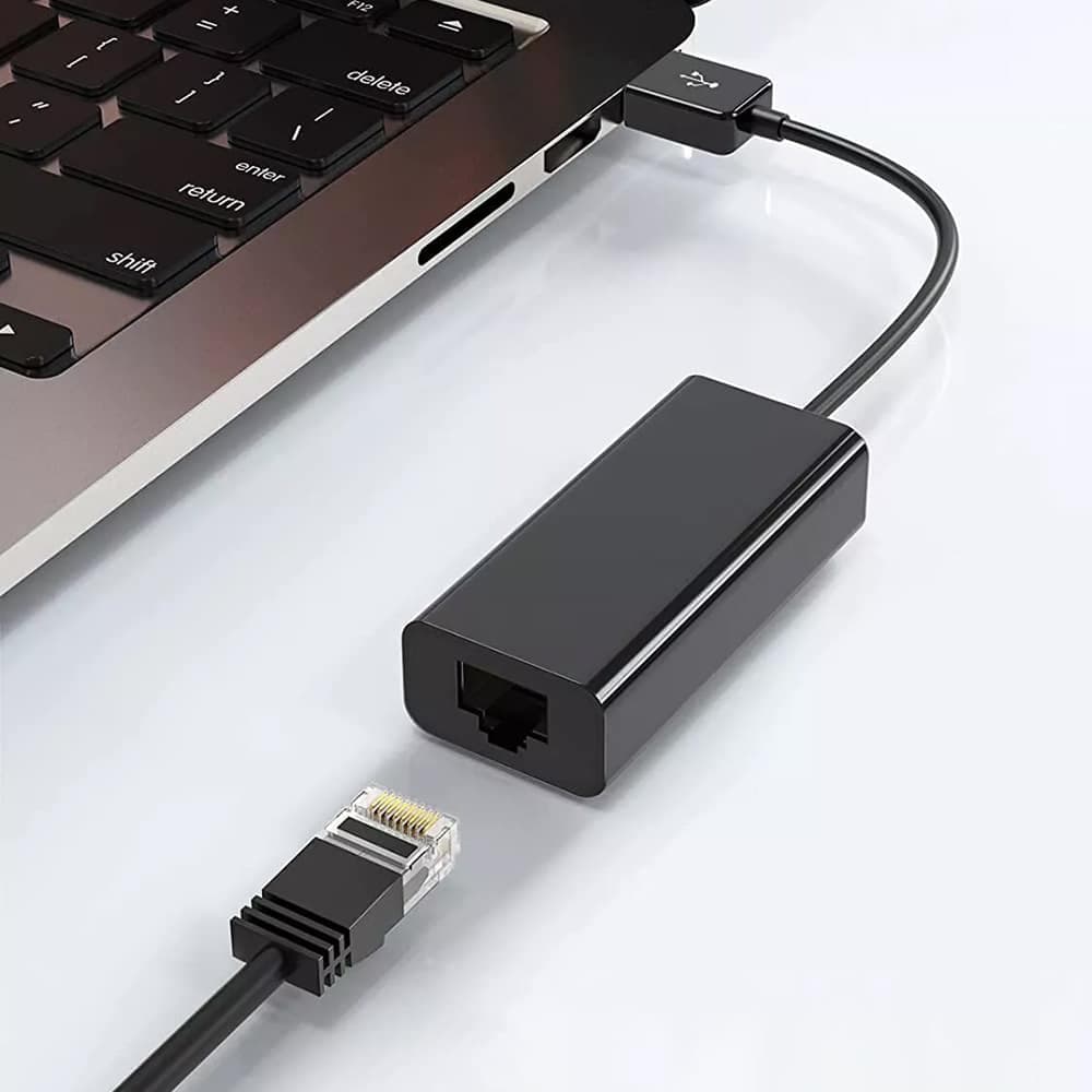 Techsuit - Προσαρμογέας Ethernet NetLink (AC19) - Αρσενικό USB σε Θύρα LAN RJ45 Θηλυκό, 100Mbps, ABS - Μαύρο 4
