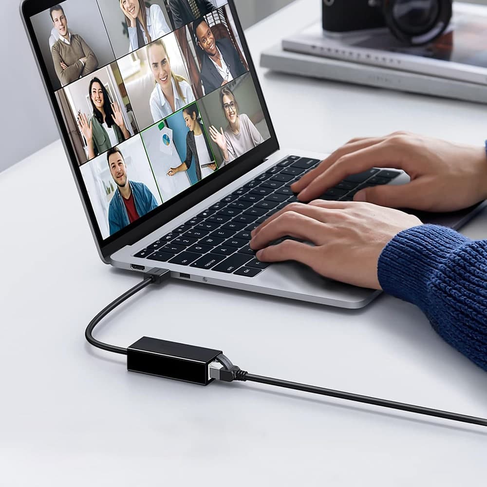 Techsuit - Προσαρμογέας Ethernet NetLink (AC19) - Αρσενικό USB σε Θύρα LAN RJ45 Θηλυκό, 100Mbps, ABS - Μαύρο 2