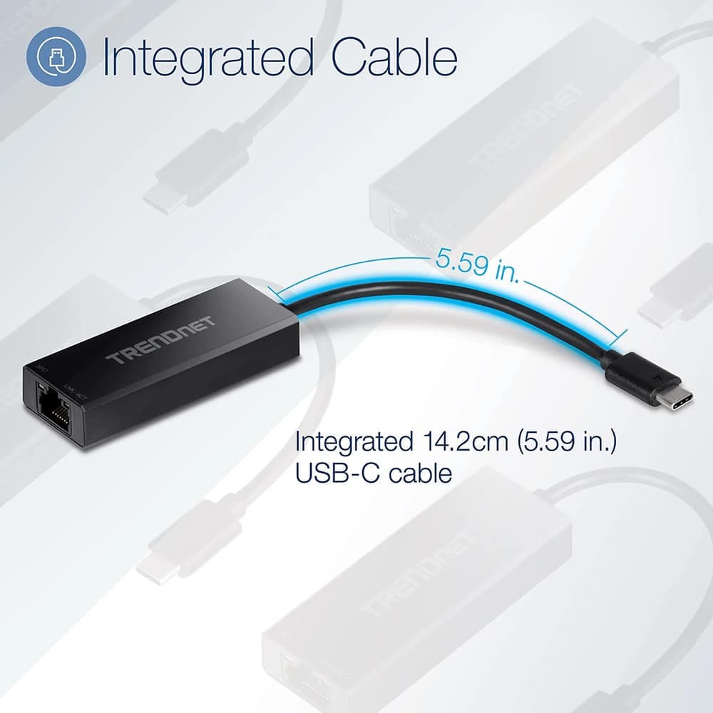 Techsuit - Προσαρμογέας Ethernet NetLink (AC20) - Αρσενικό τύπου C σε Θύρα LAN RJ45 Θηλυκό, 100Mbps, ABS - Μαύρο 2