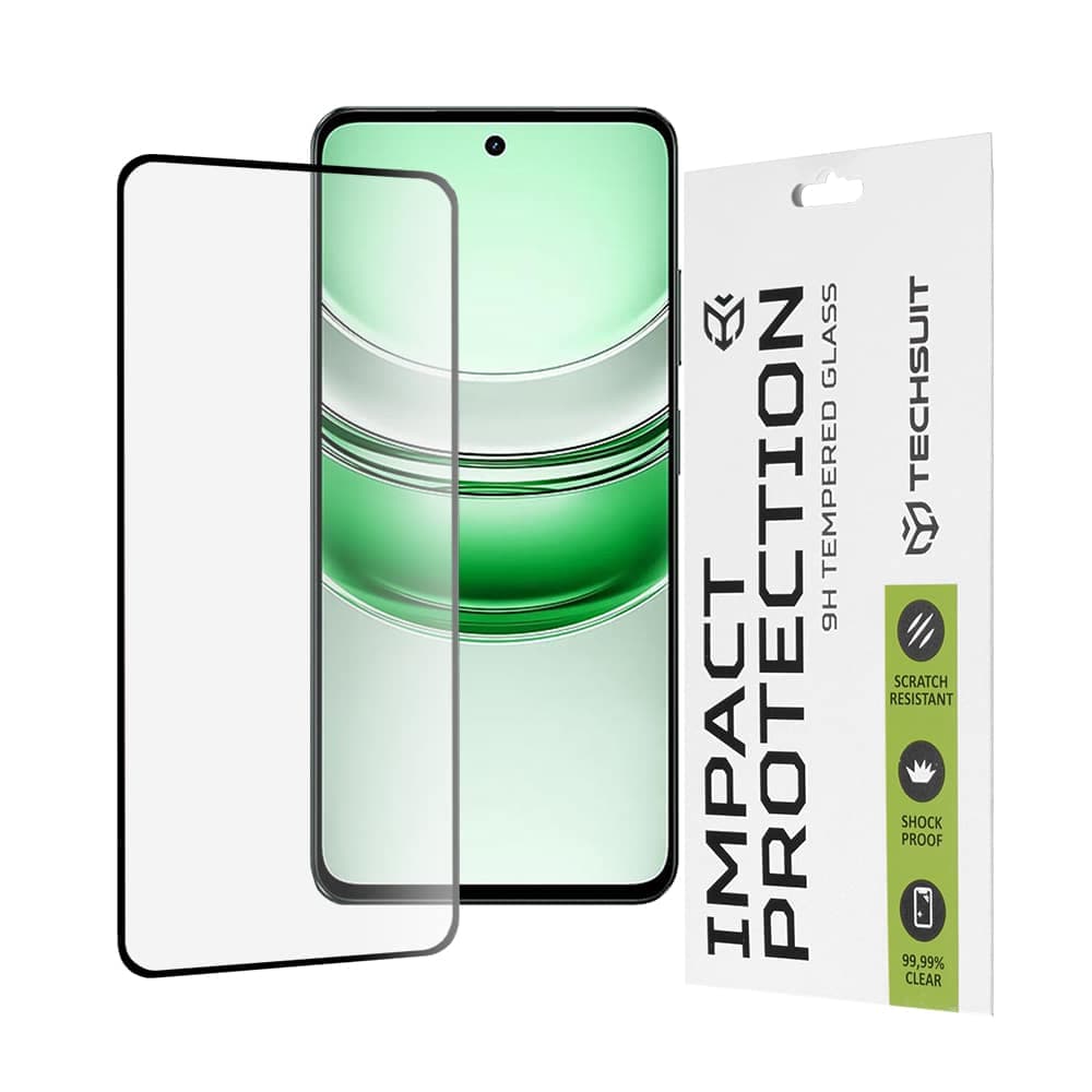 Techsuit - 111D Πλήρης Κάλυψη / Πλήρες Γυαλί με Κόλλα - Realme C71 - Μαύρο