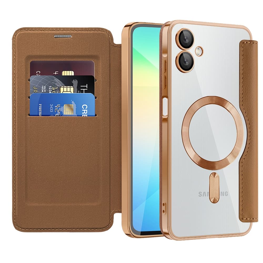 Techsuit SmartMag Book - θήκη για Samsung Galaxy A06 - Καφέ