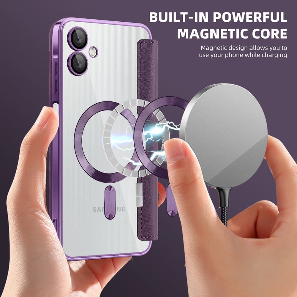 Techsuit SmartMag Book - θήκη για Samsung Galaxy A06 - Μωβ 6
