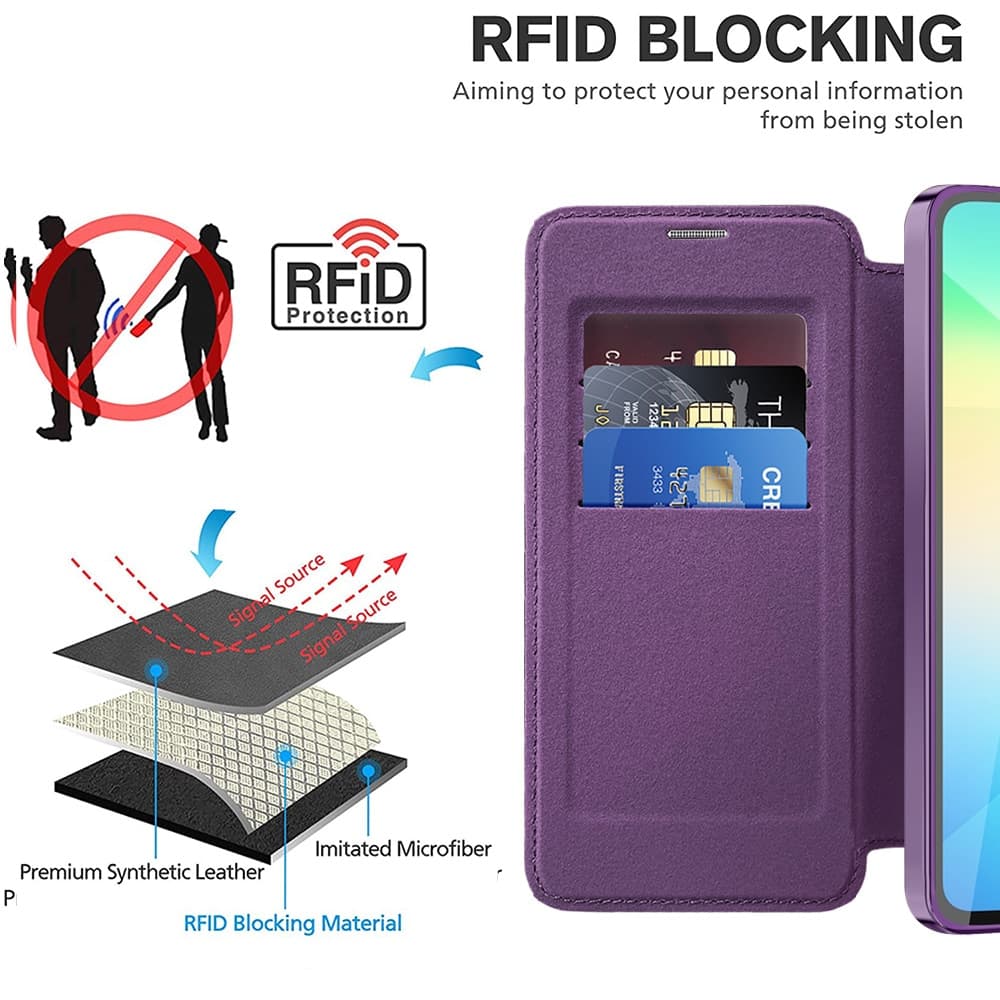 Techsuit SmartMag Book - θήκη για Samsung Galaxy A06 - Μωβ 5